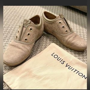 Louis Vuitton Powder Pink Monogram Nubuck Leather Popincourt Sneakers
